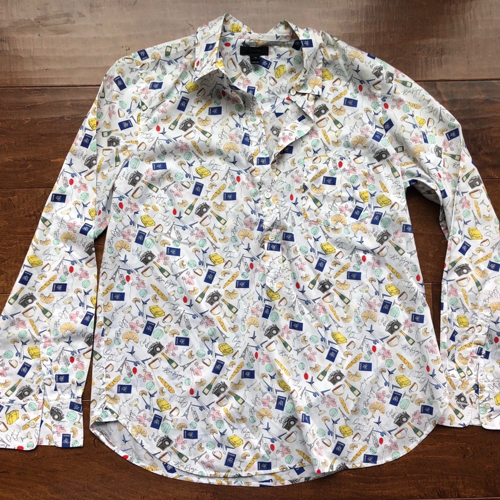 Paris Print J. Crew Button-Down
